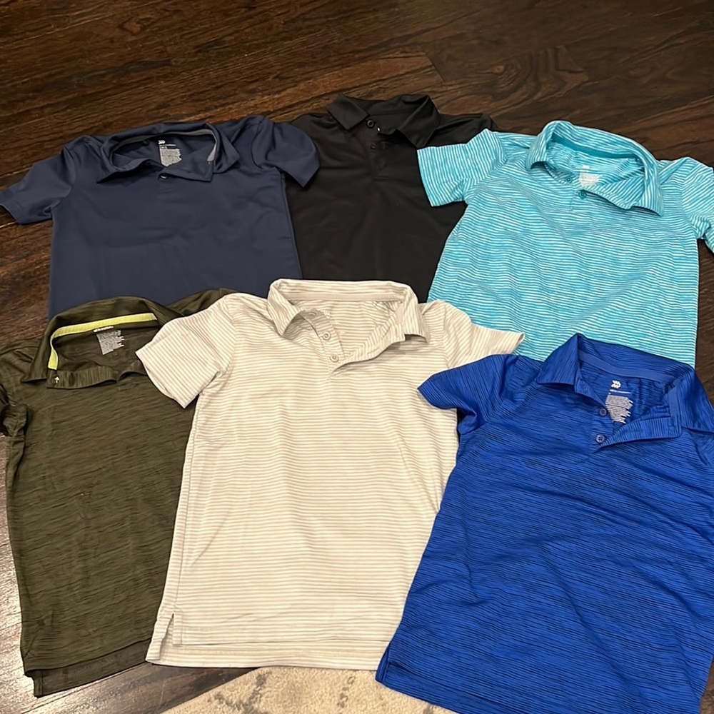 Set of 6 Cat and Jack size small golf polo tees